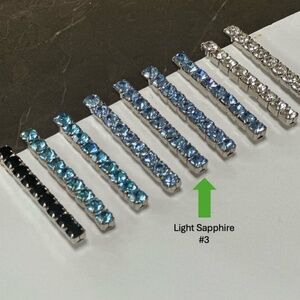 Danny Pollak Light Sapphire Swarovski Crystal Bobby Pin (#3) - 2.5 in.